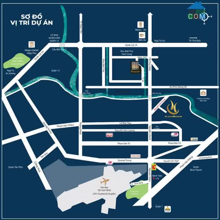 Vị trí bản đồ liên kết dự án VX Nguyễn Oanh.