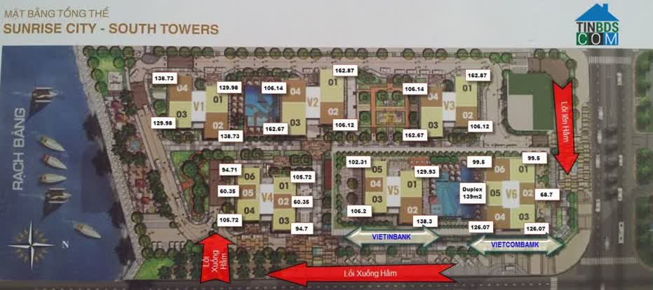 Mặt bằng tổng thể khu South Tower.