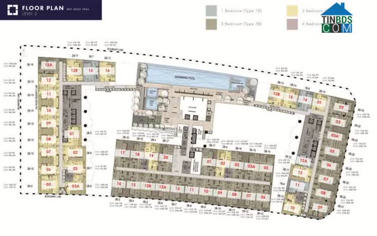 Mặt bằng tầng 3 phân khu The Galleria Residences 