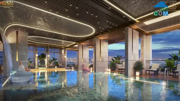 Hồ bơi skyview với không gian thoáng đãng và tầm nhìn mở toàn cảnh thành phố