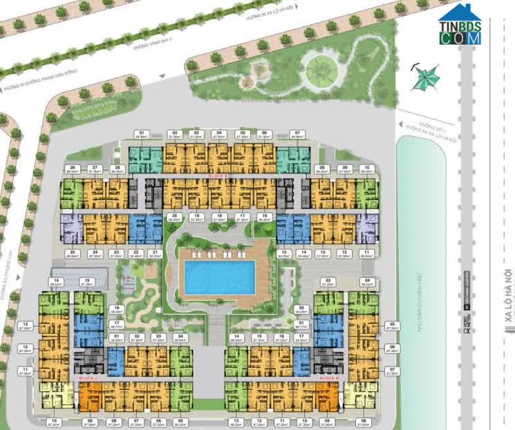 Mặt bằng tầng 6-20.