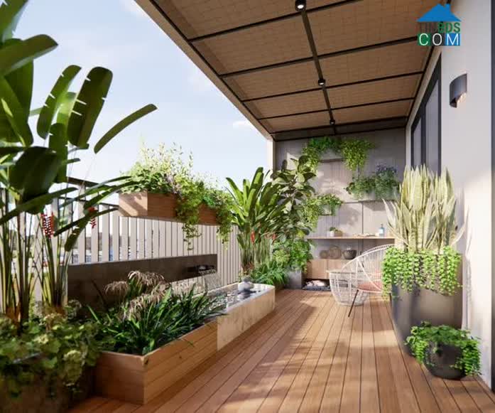 Ban công xanh mát của căn hộ Zen Tower