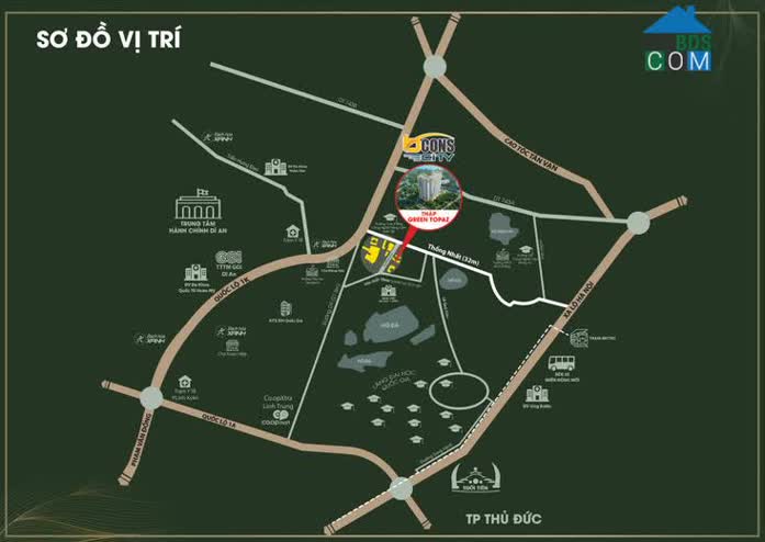 Bcons City tọa lạc ngay khu vực dân cư hiện hữu và cạnh khu Đại học Quốc gia TP.HCM có số lượng sinh viên cần nhà ở rất đông