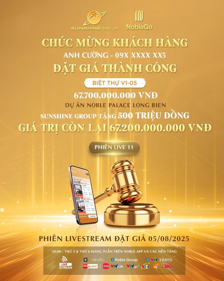 Ảnh Lần Đầu Tiên Biệt Thự Hàng Hiệu Gần 70 Tỷ Được Đặt Giá Thành Công Trên Livestream Của Sunshine Group