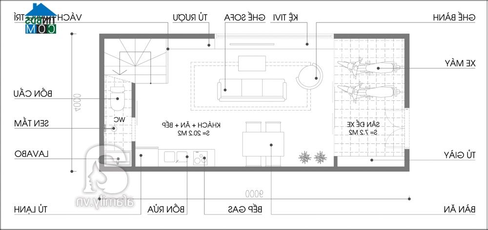 Sơ đồ mặt bằng tầng 1