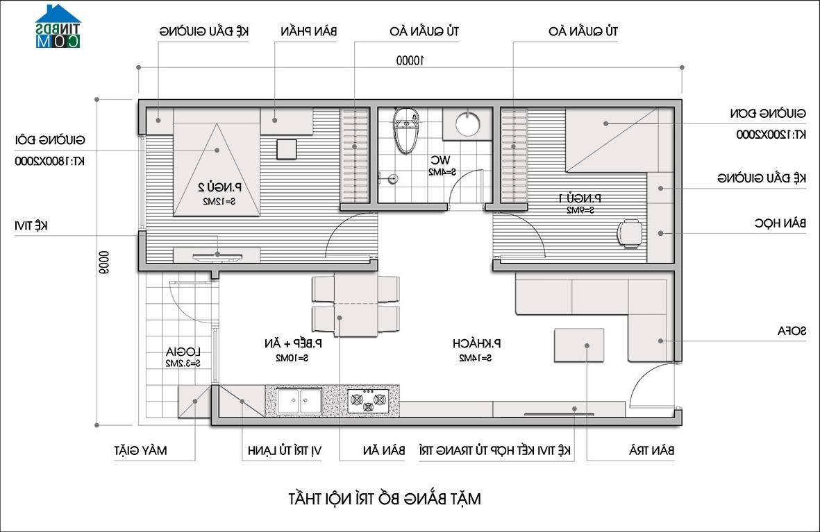 Ảnh Tư vấn bài trí căn hộ diện tích 60m2 theo phong thủy