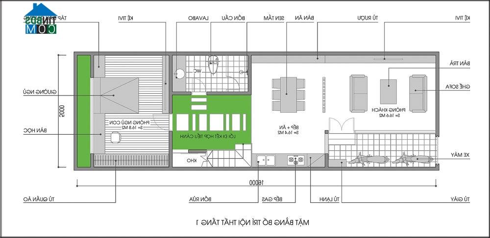 Ảnh Tư vấn thiết kế nhà 1 tầng, diện tích 80m2 thanh lịch, tiện nghi