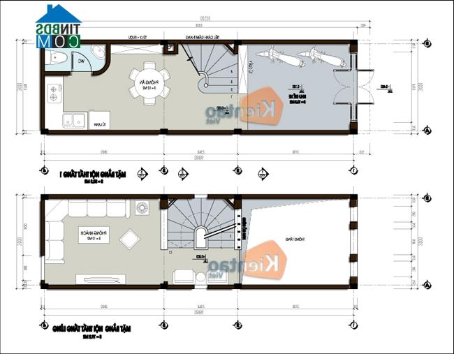 Ảnh Thiết kế nhà 4 tầng đẹp trên diện tích đất 30m2