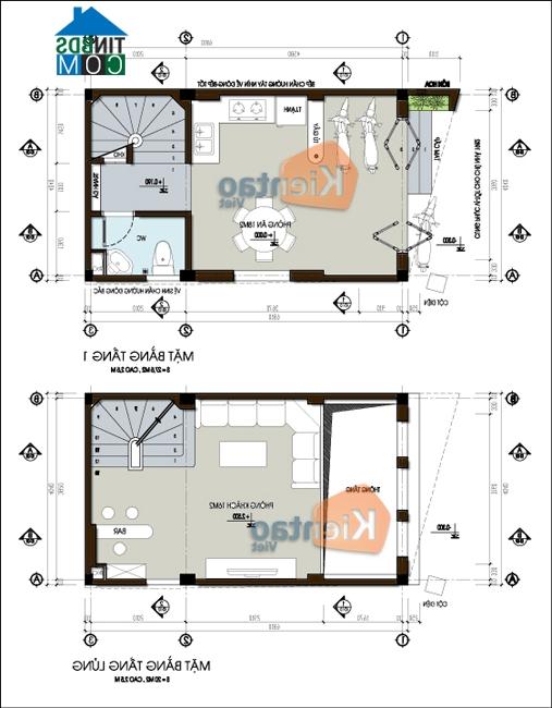 Ảnh Thiết kế nhà lô phố nhỏ trên đất diện tích 30m2