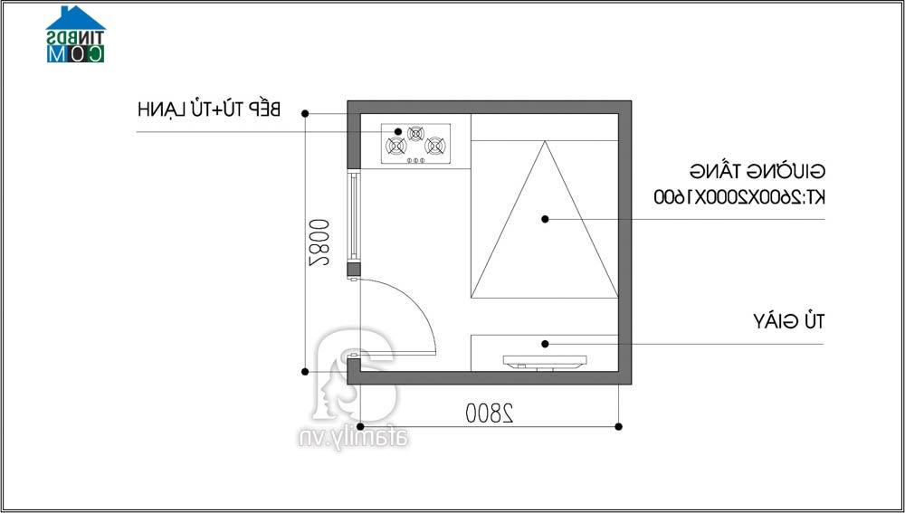 Ảnh Tư vấn bố trí nội thất cho căn phòng siêu nhỏ