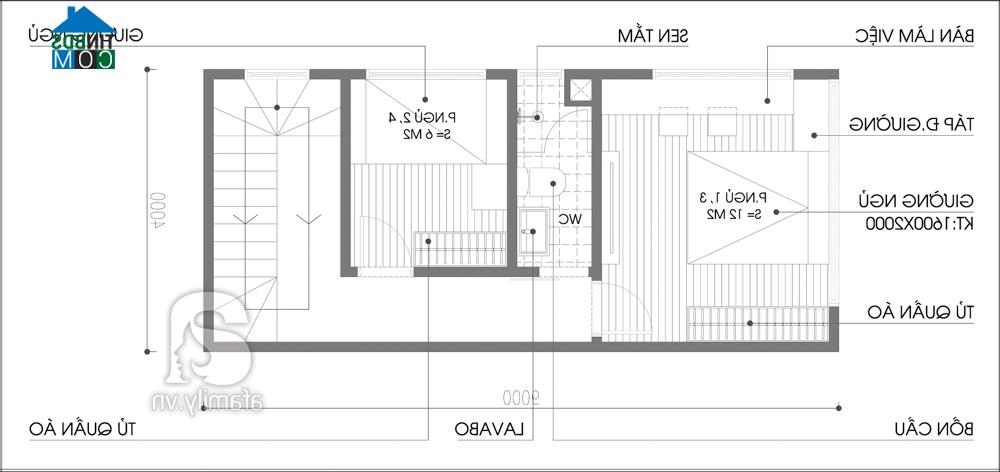 Ảnh Tư vấn thiết kế nhà ống 2 mặt thoáng, DT 4x9m