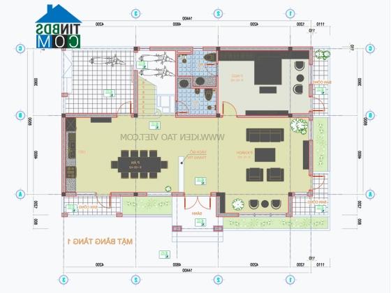 Ảnh Thiết kế kiến trúc biệt thự 2 tầng, diện tích 120m2