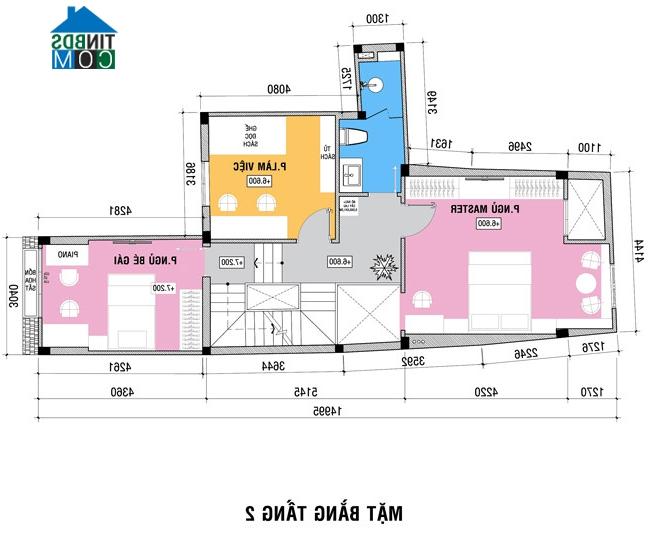 Ảnh Thiết kế nhà 4 tầng để ở kết hợp làm văn phòng kinh doanh