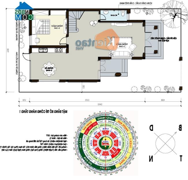 Mặt bằng bố trí tầng 1 nhà đẹp 3 tầng