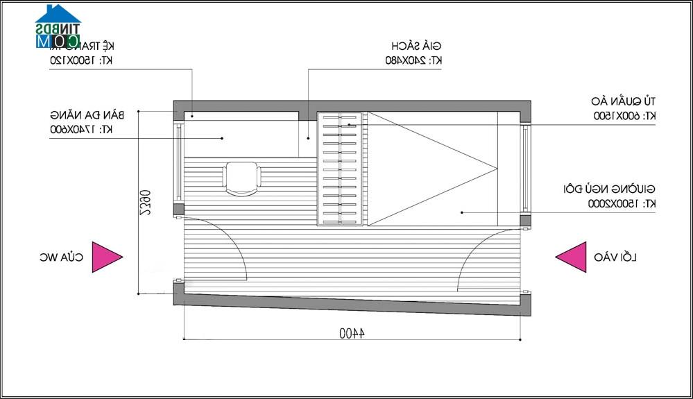 Ảnh Thiết kế nội thất phòng ngủ 10m2 cho vợ chồng trẻ