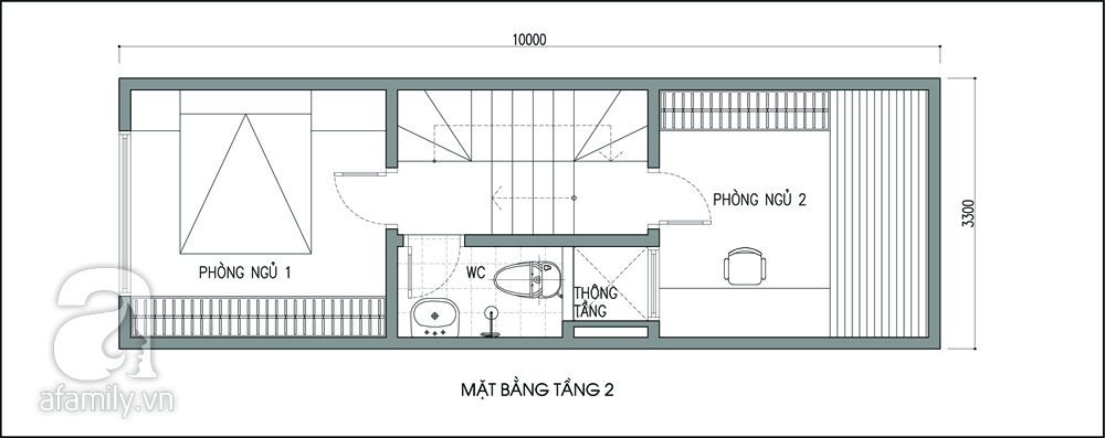 Ảnh Tư vấn thiết kế nhà có giếng trời và nhiều cây xanh, DT 33m2