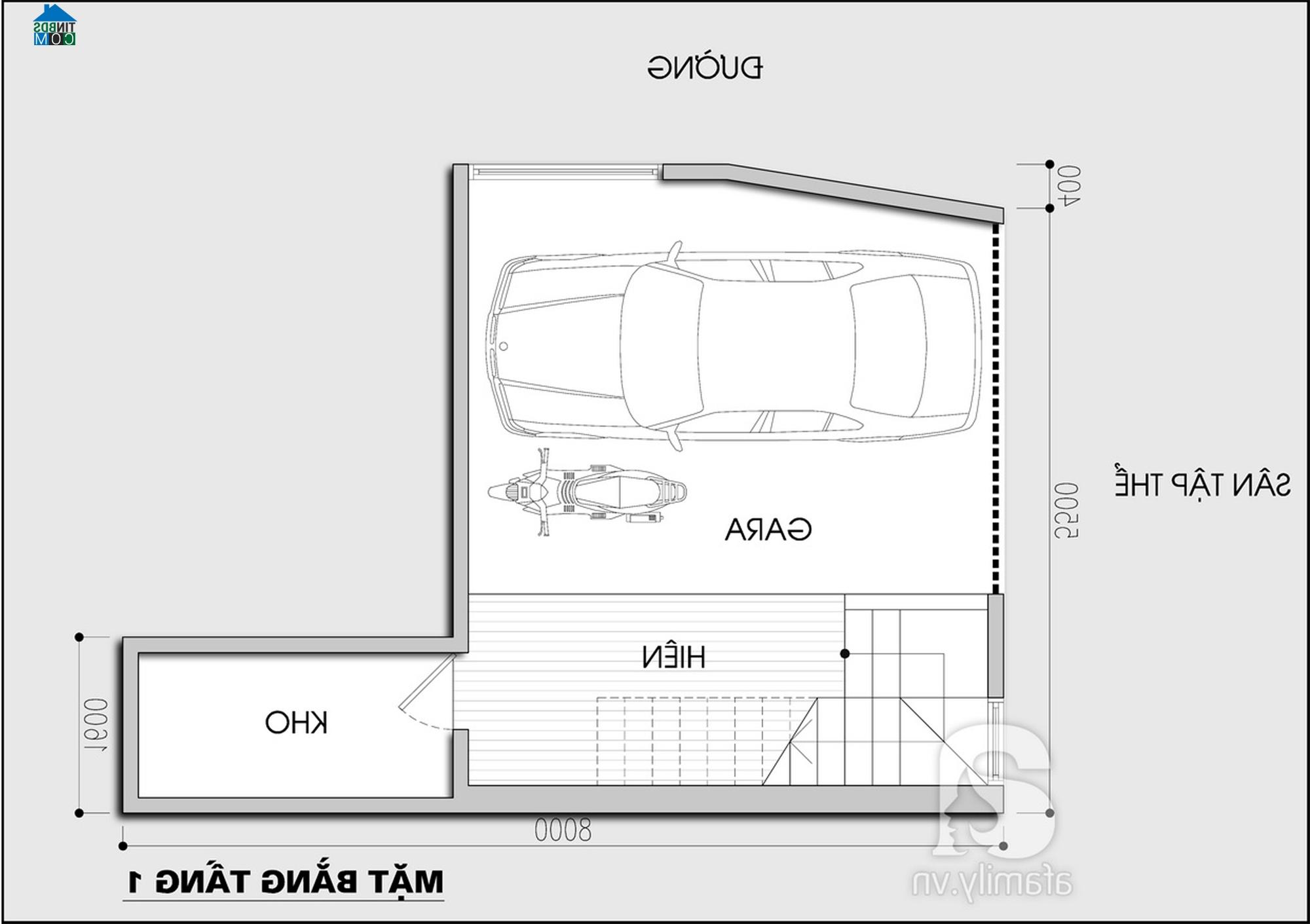 Ảnh Tư vấn thiết kế nhà tầng trên mảnh đất méo, DT 33m2