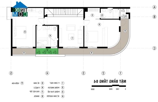 Ảnh Thiết kế nhà góc phố đa năng, DT 90m2