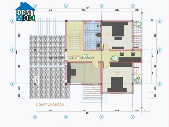 Ảnh Thiết kế kiến trúc biệt thự 2 tầng, diện tích 120m2