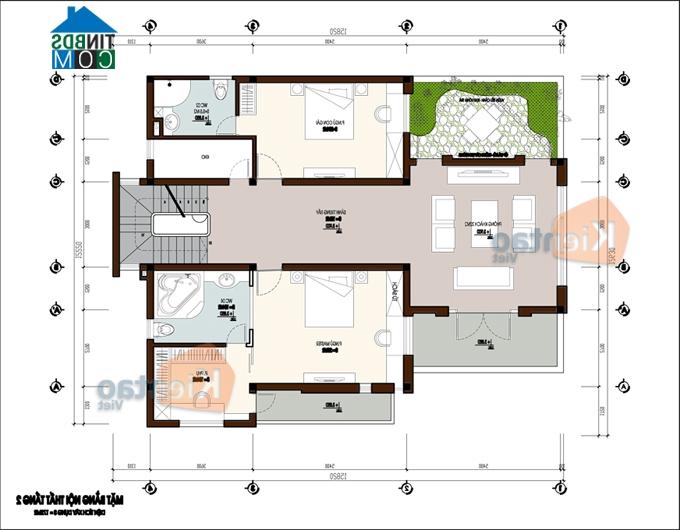 Ảnh Thiết kế biệt thự mái lệch trên đất 291m2