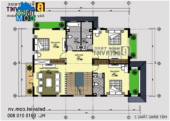 Ảnh Phương án xây biệt thự nhỏ phong cách châu Âu trên đất 11x15m