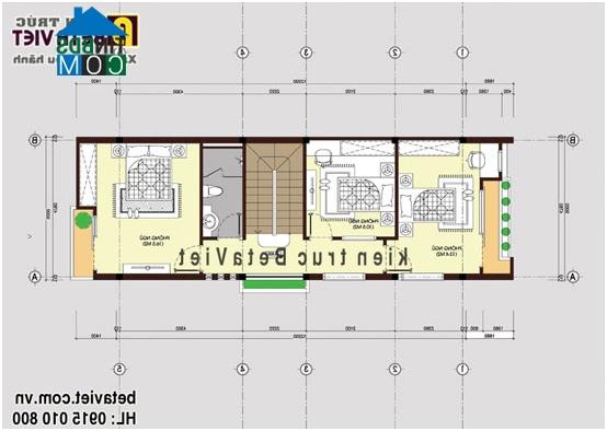 3. Mặt bằng tầng 3 - Mẫu thiết kế nhà ống đẹp 3 tầng hiện đại NO13335.