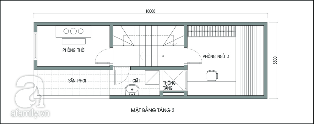 Ảnh Tư vấn thiết kế nhà có giếng trời và nhiều cây xanh, DT 33m2