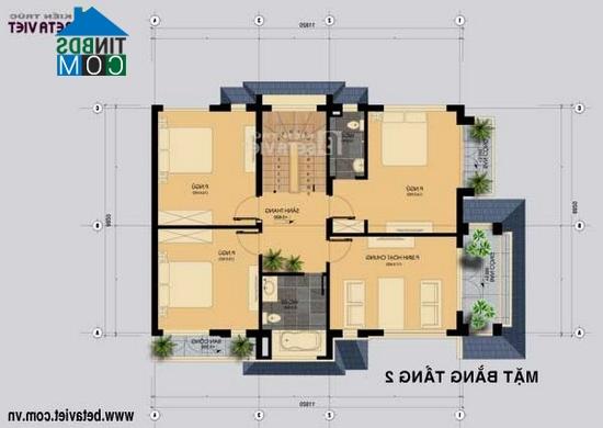 Ảnh Thiết kế nhà 2,5 tấm trên đất hình thang vuông 323,5m2