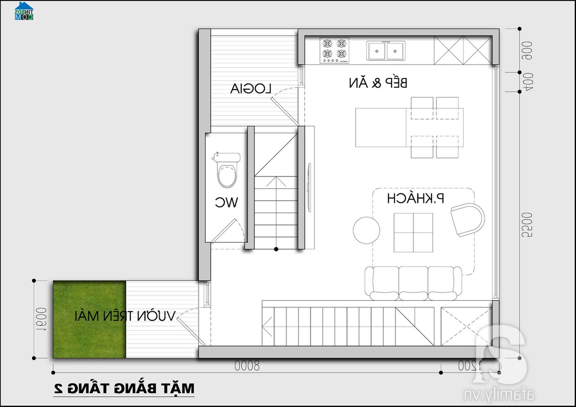 Ảnh Tư vấn thiết kế nhà tầng trên mảnh đất méo, DT 33m2