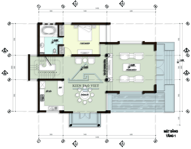 Tầng 3 biệt thự 120m2