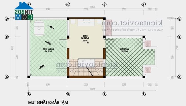 Mặt bằng tầng tum nhà lô phố