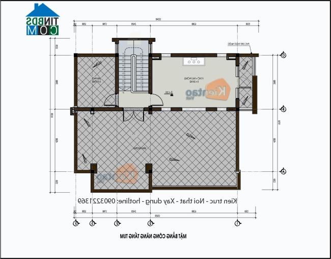 Mặt bằng tầng tum của biệt thự