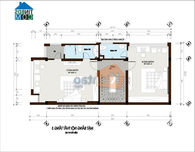 Ảnh Thiết kế kiến trúc nhà ống 5 tầng theo phong cách hiện đại