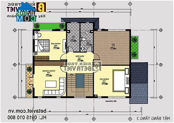 Ảnh Phương án xây biệt thự nhỏ phong cách châu Âu trên đất 11x15m