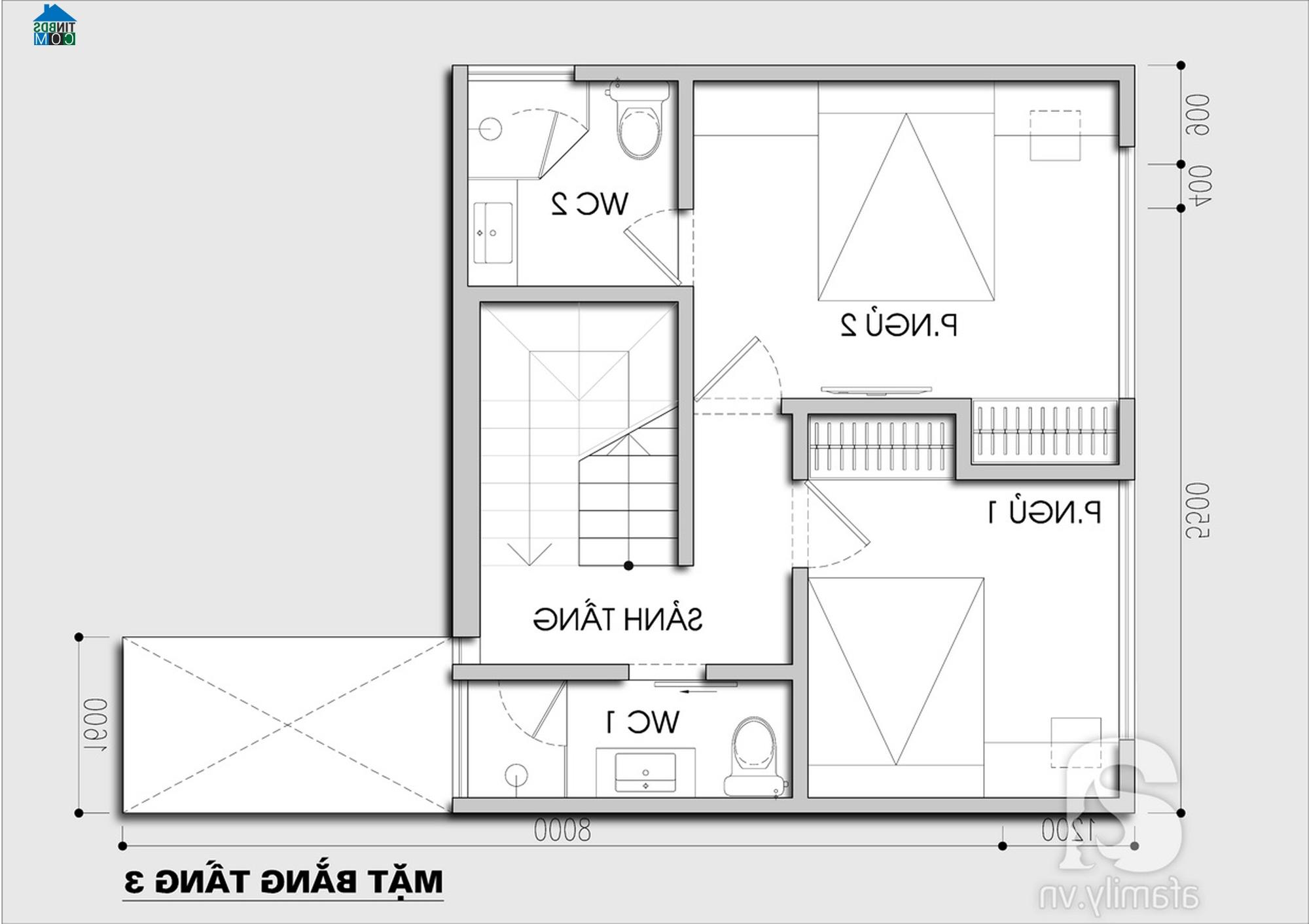 Ảnh Tư vấn thiết kế nhà tầng trên mảnh đất méo, DT 33m2