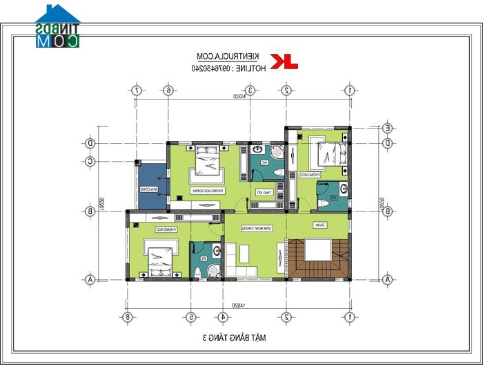 Ảnh Tư vấn thiết kế nhà 4 tầng trên diện tích 15x20m