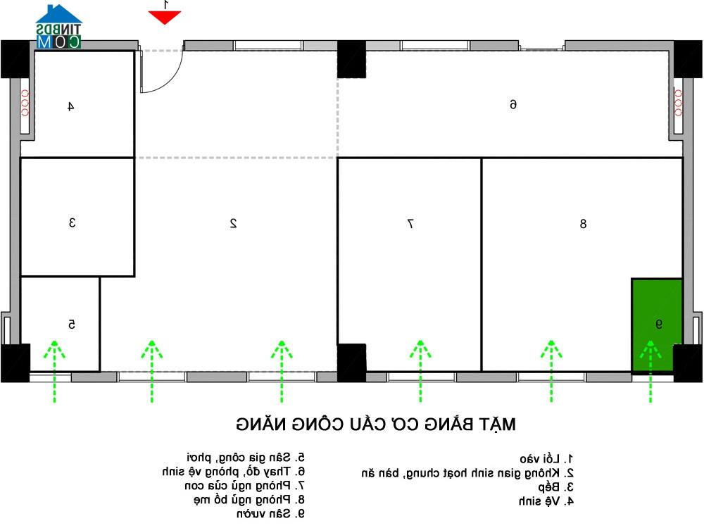 Ảnh Giải pháp nhập 2 căn hộ cũ thành nhà 100m2 hiện đại