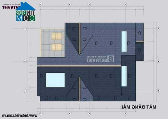 Ảnh Thiết kế nhà 2,5 tấm trên đất hình thang vuông 323,5m2