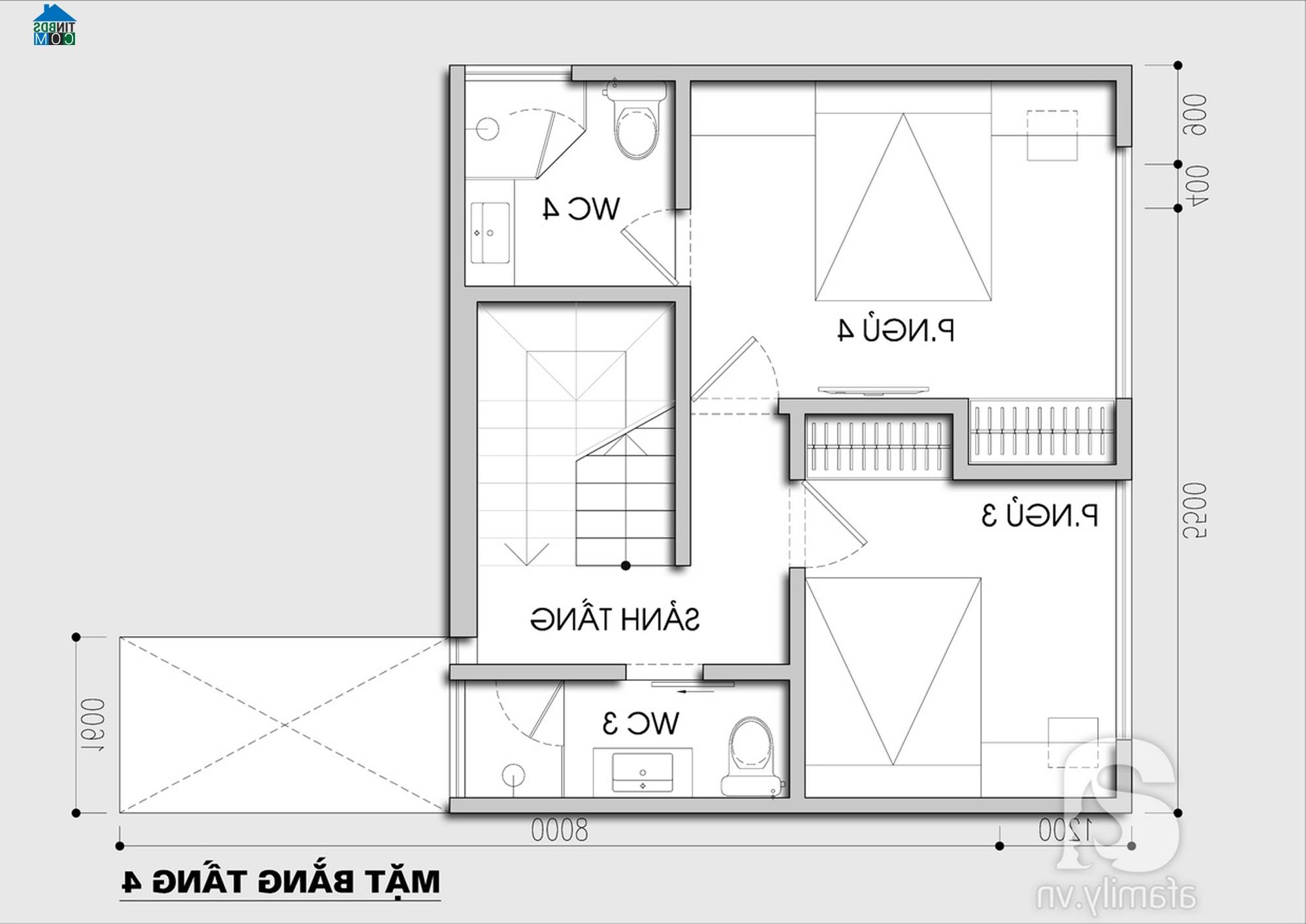 Ảnh Tư vấn thiết kế nhà tầng trên mảnh đất méo, DT 33m2