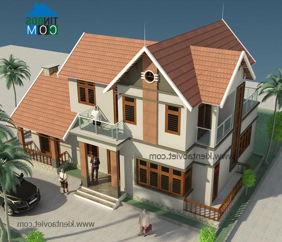 Ảnh Thiết kế kiến trúc biệt thự 2 tầng, diện tích 120m2