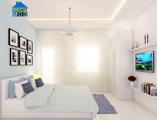 Với sắc trắng - xám xanh, phòng ngủ của con trai giản dị