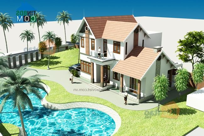 Ảnh Thiết kế biệt thự sân vườn trên đất 1500m2