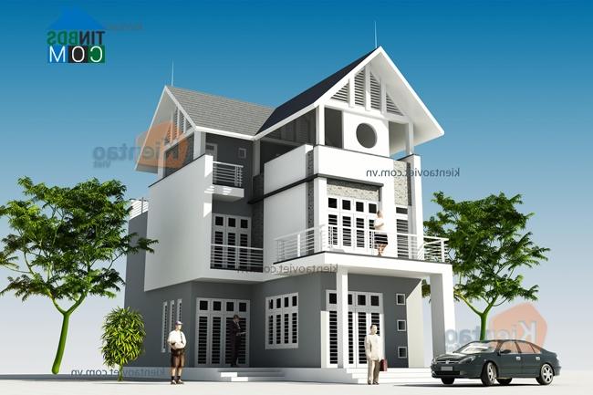 Ảnh Thiết kế nhà biệt thự 3 tầng trên đất 194m2