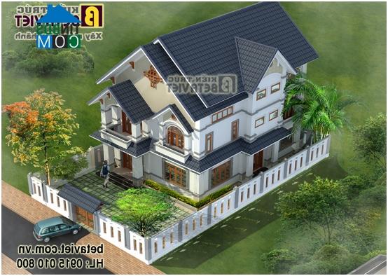 Ảnh Phương án xây biệt thự nhỏ phong cách châu Âu trên đất 11x15m