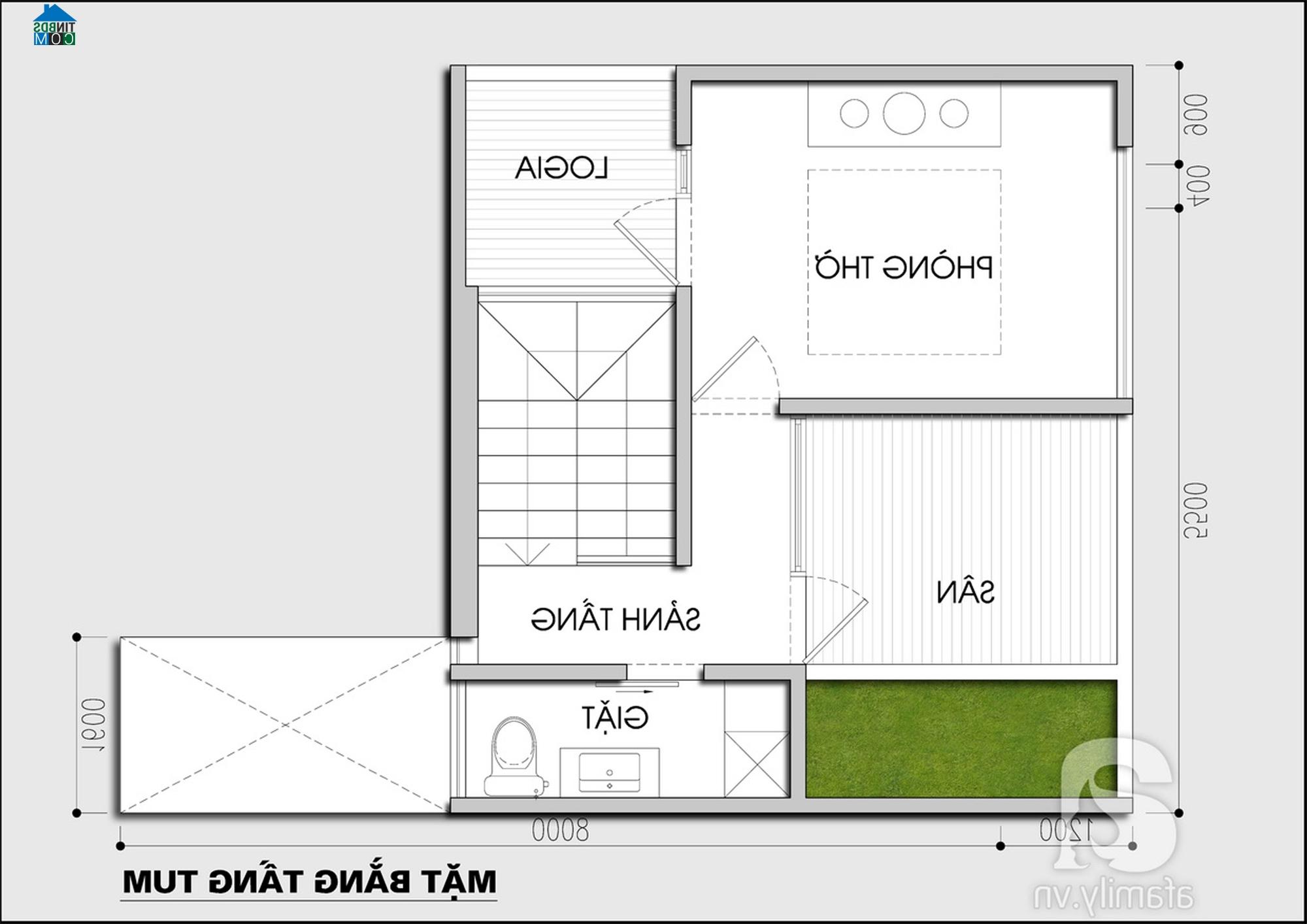 Ảnh Tư vấn thiết kế nhà tầng trên mảnh đất méo, DT 33m2