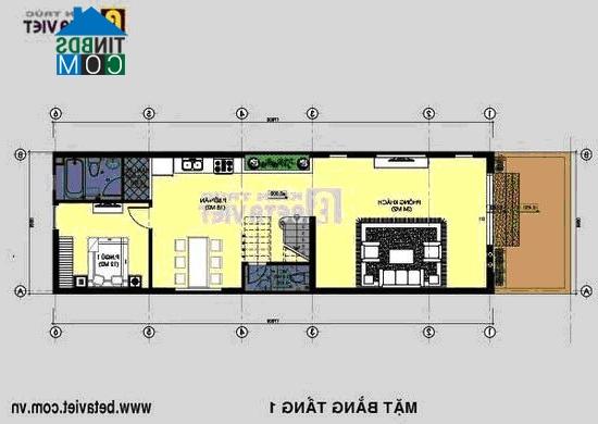 Ảnh Thiết kế nhà 2 tầng trên diện tích 5,5 x 15m