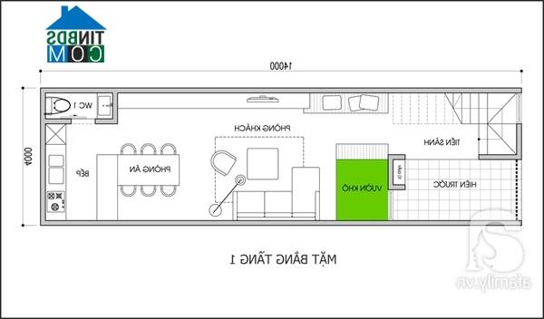 Ảnh Tư vấn thiết kế nhà ống thoáng đãng, DT 56m2