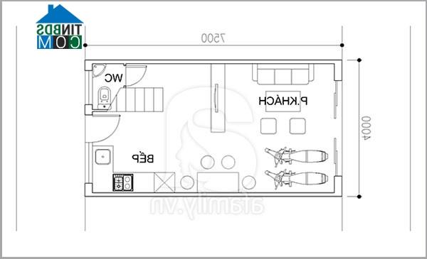 Ảnh Tư vấn thiết kế nhà 30 m2 hai mặt tiền, gọn gàng, tiện ích