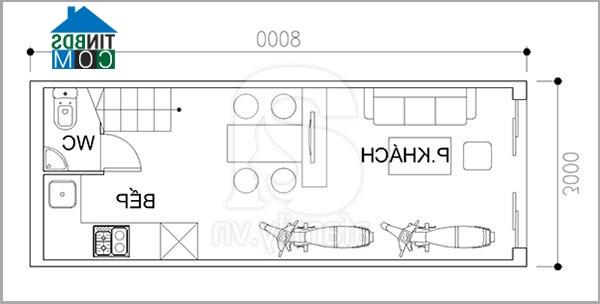 Ảnh Tư vấn thiết kế nhà 2,5 tầng, DT 3m x 8m