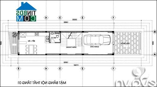 Ảnh Tư vấn thiết kế nhà 3 tầng 1 tum, DT 4m X 22m